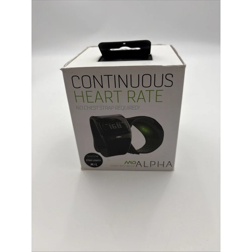 Mio Alpha Heart Rate Monitor Watch Indigo Blue 53P-BLU M/L Strap - With Box Blk